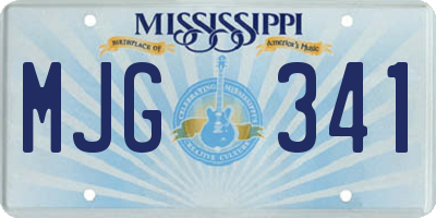 MS license plate MJG341