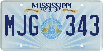MS license plate MJG343