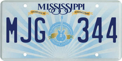 MS license plate MJG344