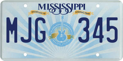 MS license plate MJG345