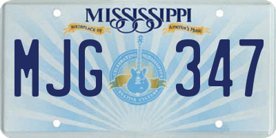 MS license plate MJG347