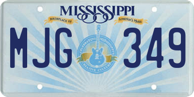 MS license plate MJG349