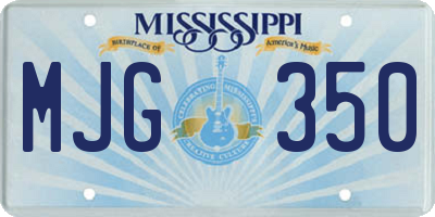 MS license plate MJG350