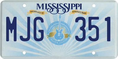 MS license plate MJG351