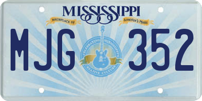 MS license plate MJG352