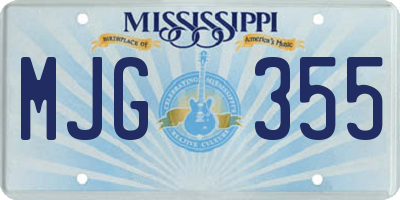 MS license plate MJG355