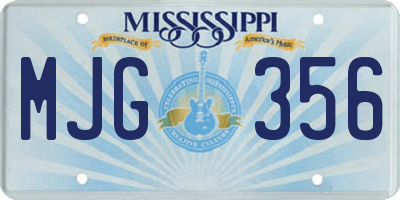 MS license plate MJG356