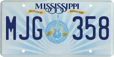 MS license plate MJG358
