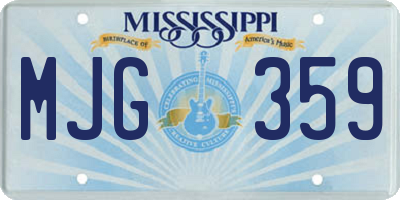 MS license plate MJG359