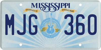 MS license plate MJG360