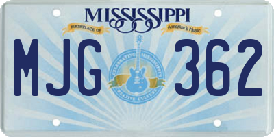 MS license plate MJG362