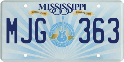 MS license plate MJG363