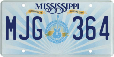 MS license plate MJG364