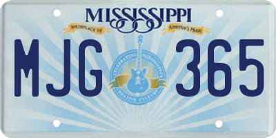 MS license plate MJG365