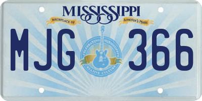 MS license plate MJG366