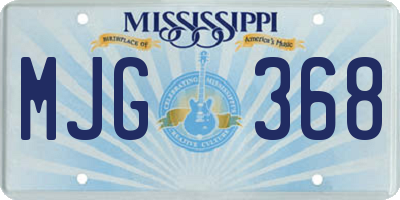 MS license plate MJG368