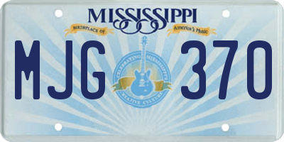 MS license plate MJG370