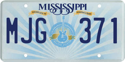 MS license plate MJG371