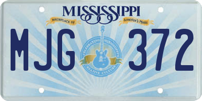MS license plate MJG372