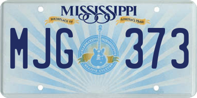 MS license plate MJG373