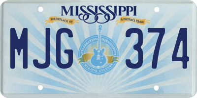 MS license plate MJG374