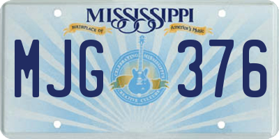MS license plate MJG376