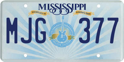 MS license plate MJG377