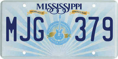 MS license plate MJG379