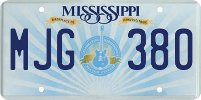 MS license plate MJG380