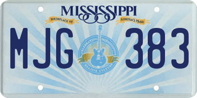 MS license plate MJG383
