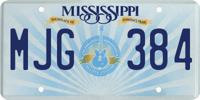 MS license plate MJG384