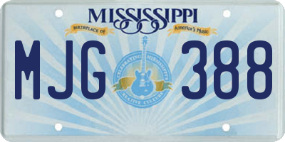 MS license plate MJG388