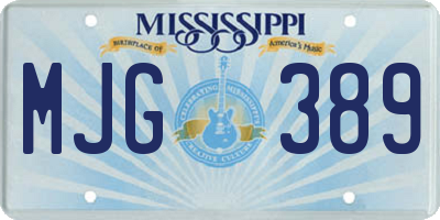 MS license plate MJG389