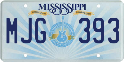 MS license plate MJG393