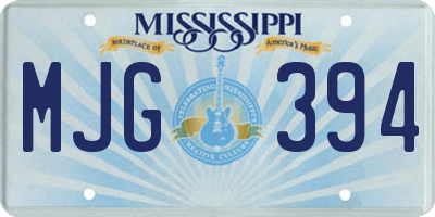 MS license plate MJG394