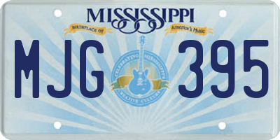 MS license plate MJG395