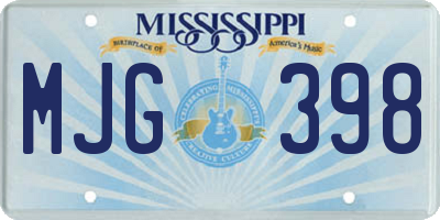 MS license plate MJG398