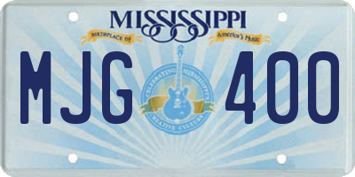 MS license plate MJG400