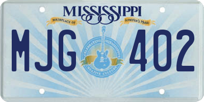 MS license plate MJG402