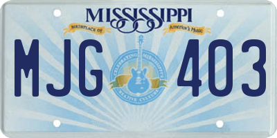 MS license plate MJG403