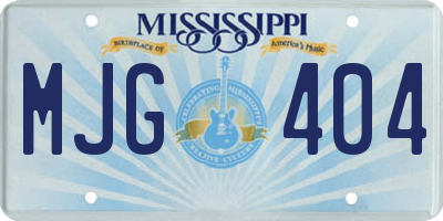 MS license plate MJG404