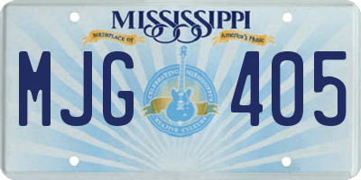 MS license plate MJG405