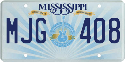 MS license plate MJG408