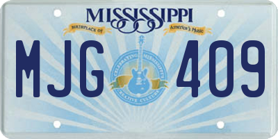MS license plate MJG409