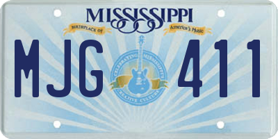MS license plate MJG411