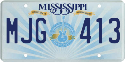 MS license plate MJG413