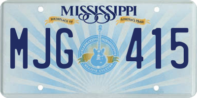 MS license plate MJG415