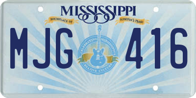 MS license plate MJG416