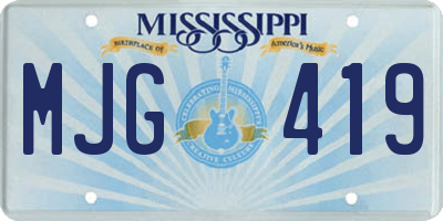 MS license plate MJG419