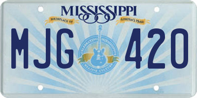 MS license plate MJG420